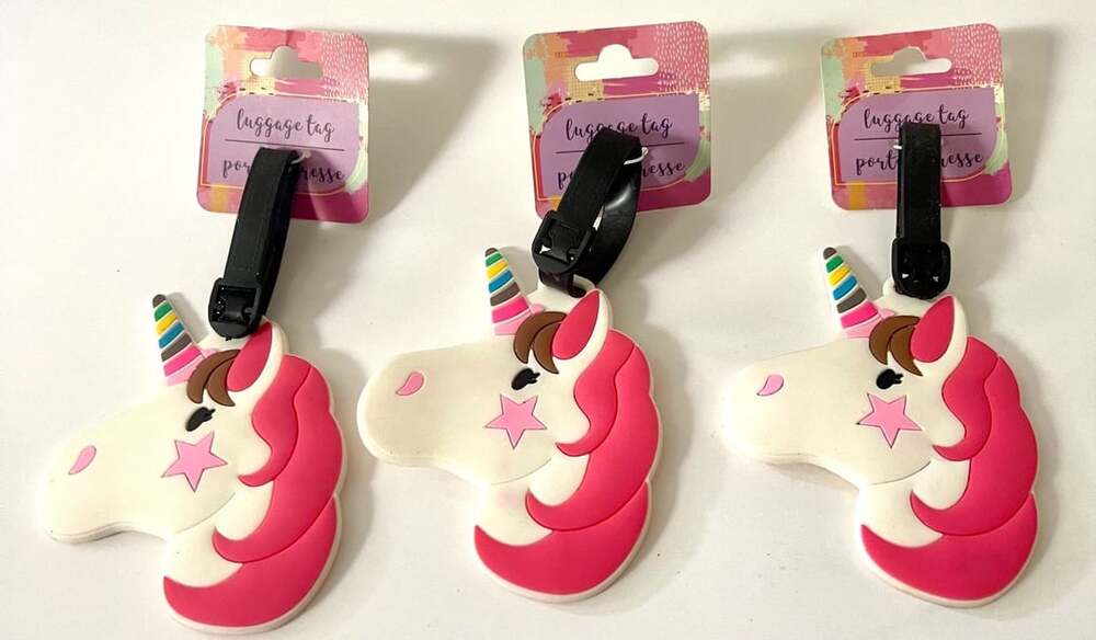 Set of 3 Greenbrier International Unicorn Silicone Luggage Tags